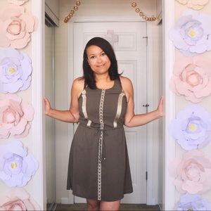 Trendy Tribal Brown Halter Dress